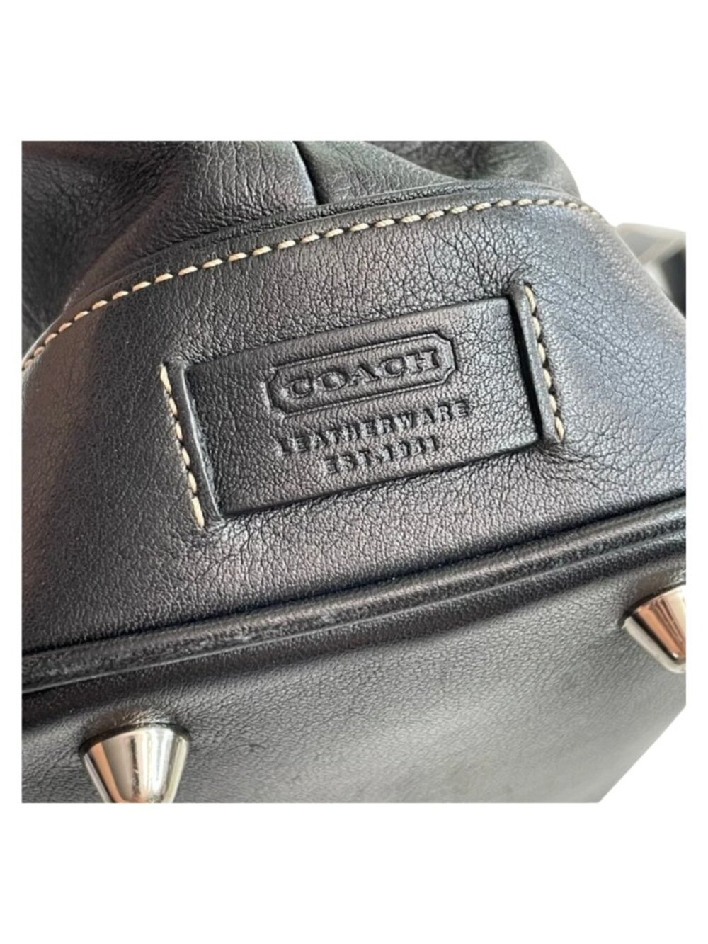 Vintage Coach Black Leather Handbag Genuine Leather Classic Shoulder Purse - Picture 9 of 16
